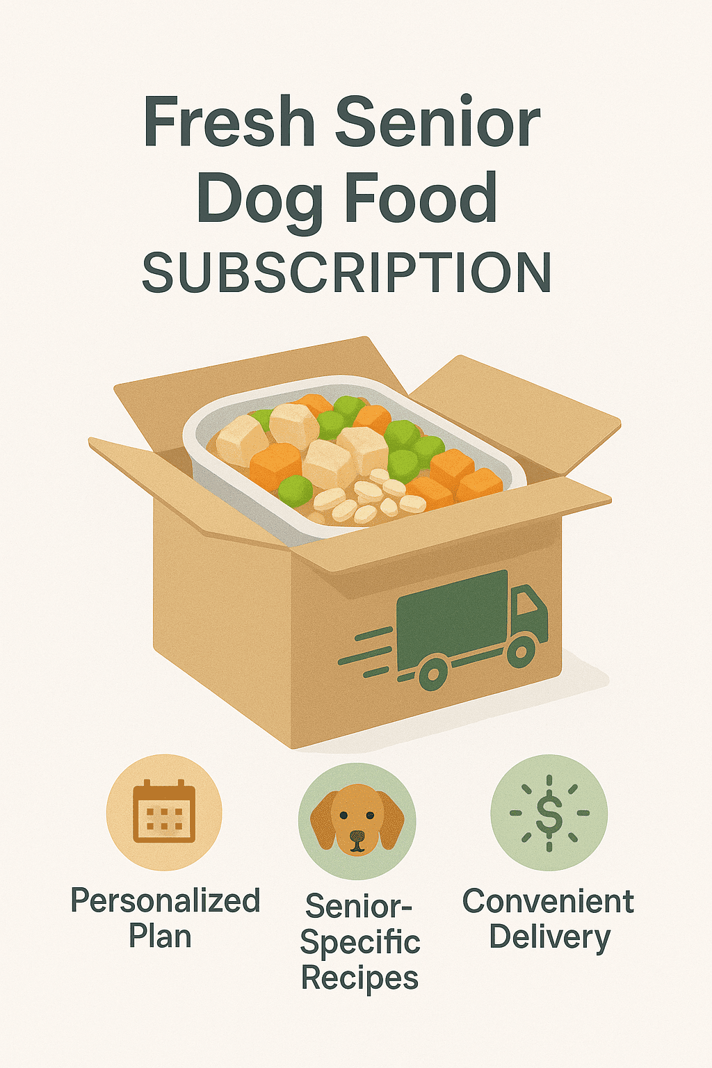 Fresh senior dog food bowl with chicken, rice, peas, and carrots showing balanced nutrition, digestibility, and freshness.
