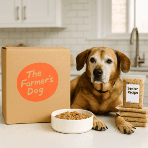 Fresh human-grade senior dog meals in subscription packs.