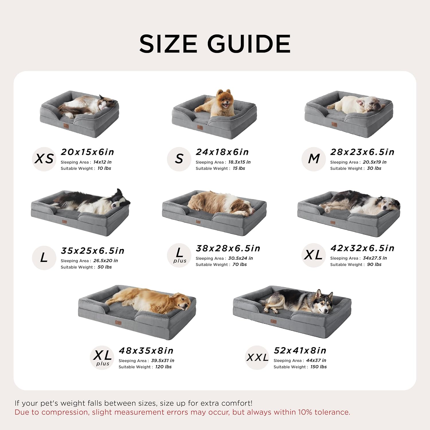 Diagram showing how to measure a dog for bed size