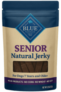 package of Blue Buffalo Wilderness senior jerky treats for older dogs