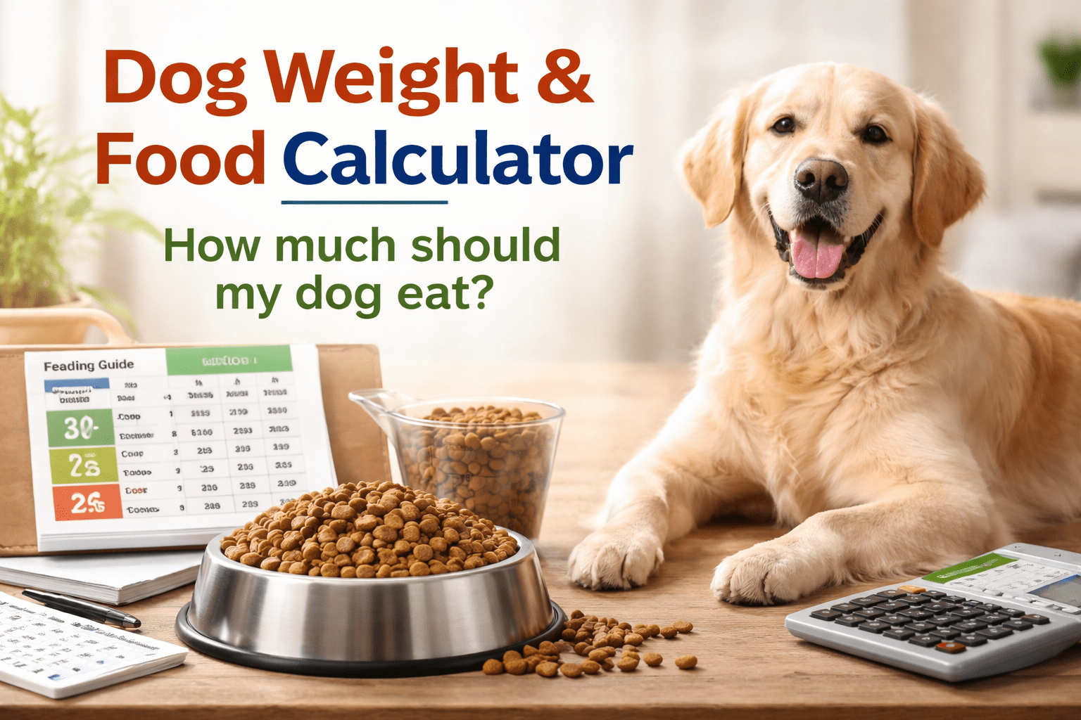 Dog food portion size based on weight and daily calorie needs