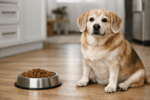 Signs a dog may be overweight due to overfeeding